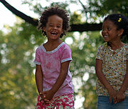 girls laughing